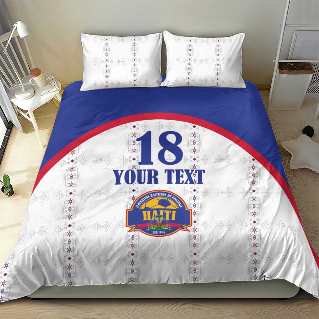 Custom Afro-Haitians Football Pride Bedding Set Les Grenadiers Veve Vodou White Version - African Pride