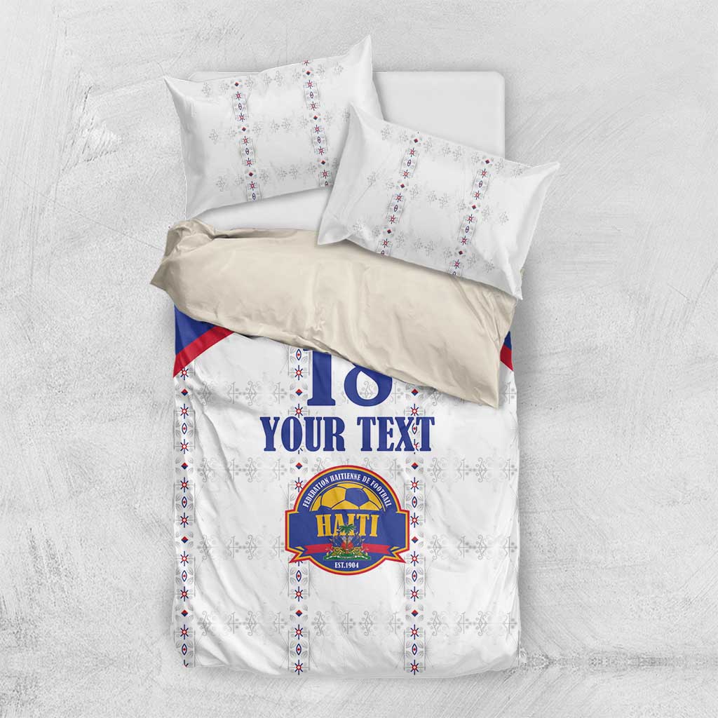 Custom Afro-Haitians Football Pride Bedding Set Les Grenadiers Veve Vodou White Version - African Pride