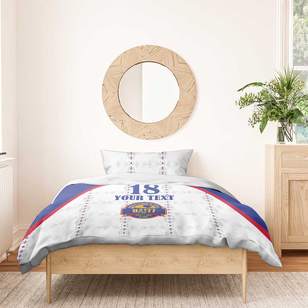 Custom Afro-Haitians Football Pride Bedding Set Les Grenadiers Veve Vodou White Version - African Pride