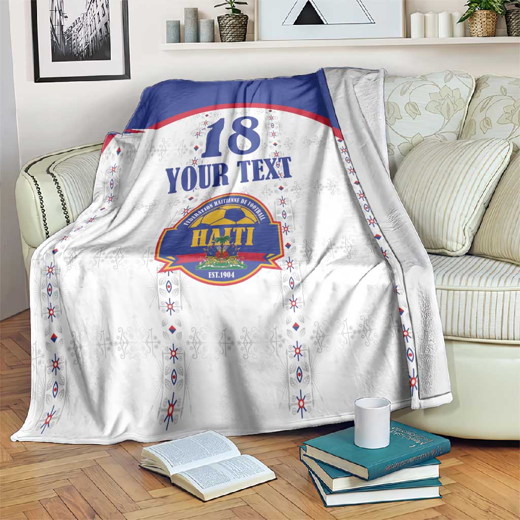 Custom Afro-Haitians Football Pride Blanket Les Grenadiers Veve Vodou White Version - African Pride