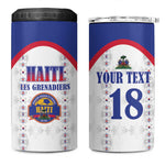 Custom Afro-Haitians Football Pride 4 in 1 Can Cooler Tumbler Les Grenadiers Veve Vodou White Version - African Pride