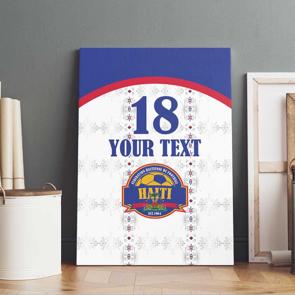 Custom Afro-Haitians Football Pride Canvas Wall Art Les Grenadiers Veve Vodou White Version - African Pride