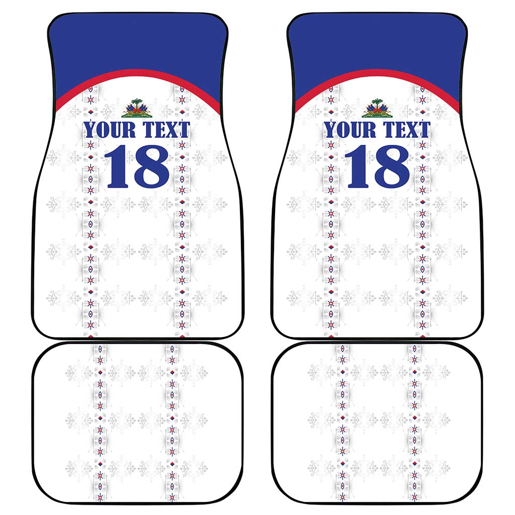 Custom Afro-Haitians Football Pride Car Mats Les Grenadiers Veve Vodou White Version - African Pride