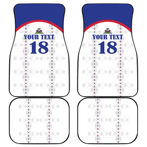 Custom Afro-Haitians Football Pride Car Mats Les Grenadiers Veve Vodou White Version - African Pride