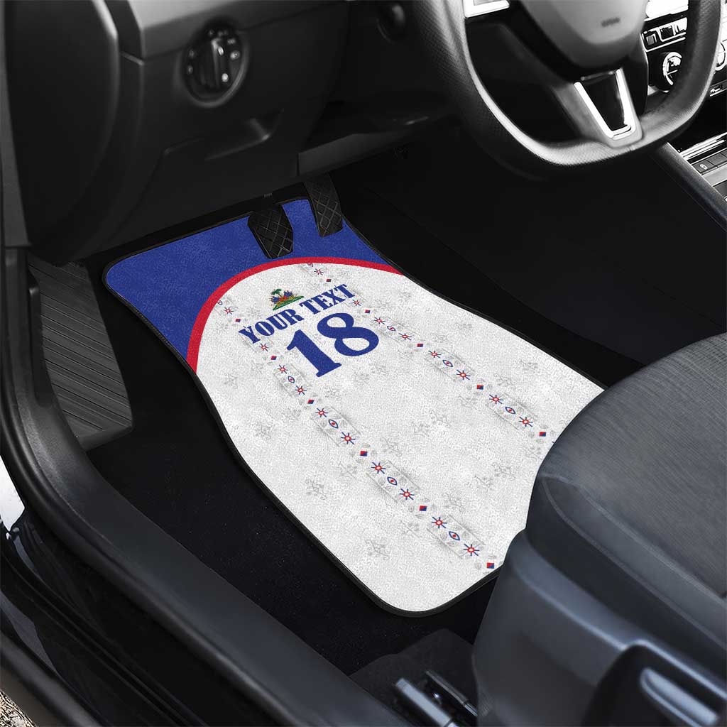 Custom Afro-Haitians Football Pride Car Mats Les Grenadiers Veve Vodou White Version - African Pride