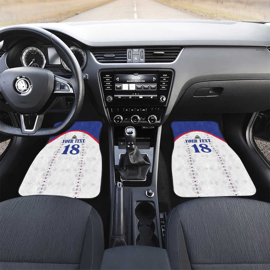 Custom Afro-Haitians Football Pride Car Mats Les Grenadiers Veve Vodou White Version - African Pride
