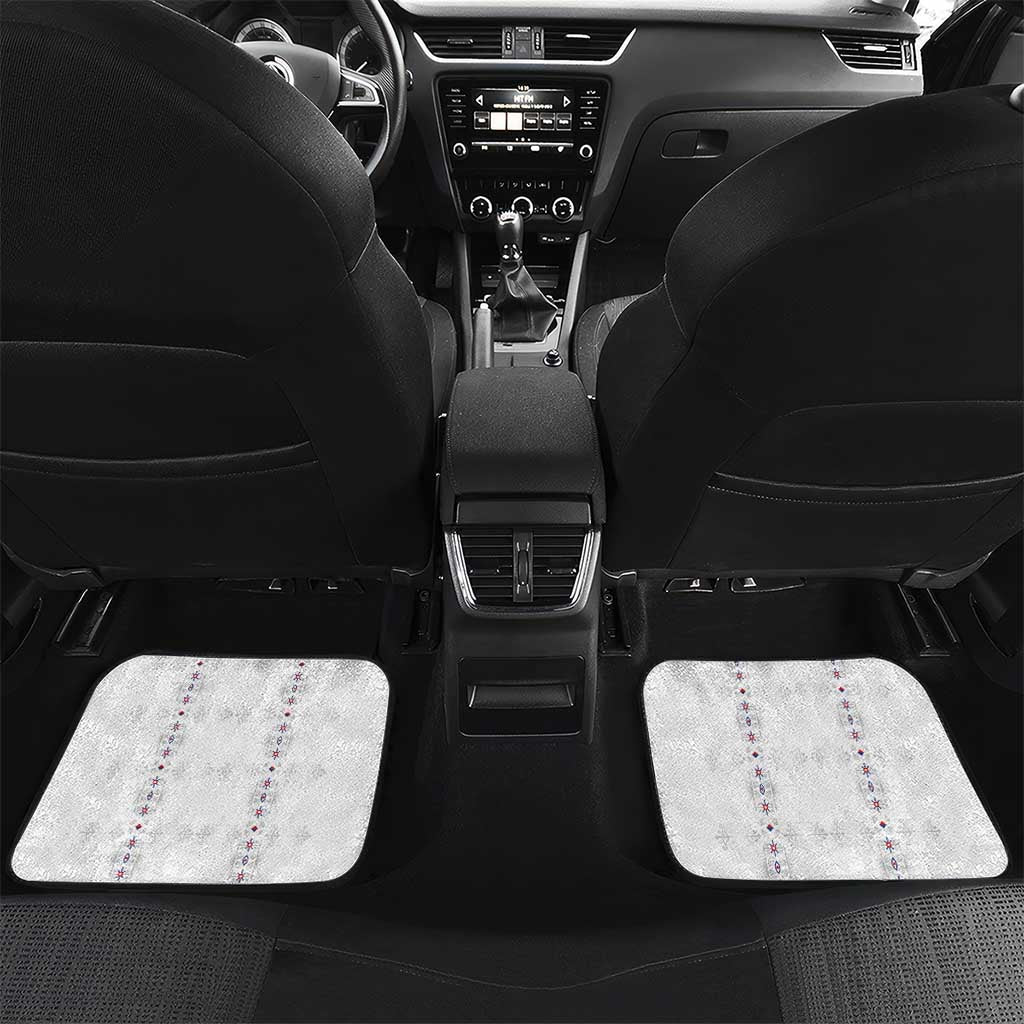 Custom Afro-Haitians Football Pride Car Mats Les Grenadiers Veve Vodou White Version - African Pride