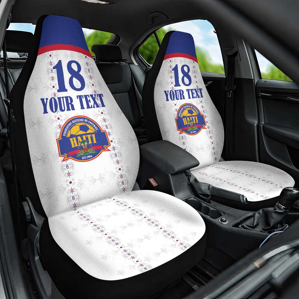 Custom Afro-Haitians Football Pride Car Seat Cover Les Grenadiers Veve Vodou White Version - African Pride