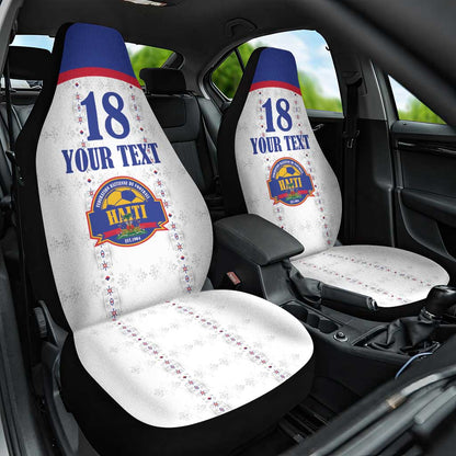 Custom Afro-Haitians Football Pride Car Seat Cover Les Grenadiers Veve Vodou White Version - African Pride