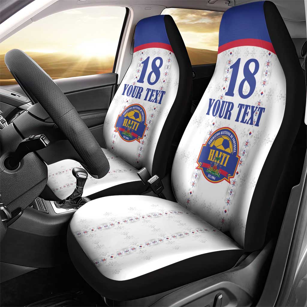 Custom Afro-Haitians Football Pride Car Seat Cover Les Grenadiers Veve Vodou White Version - African Pride