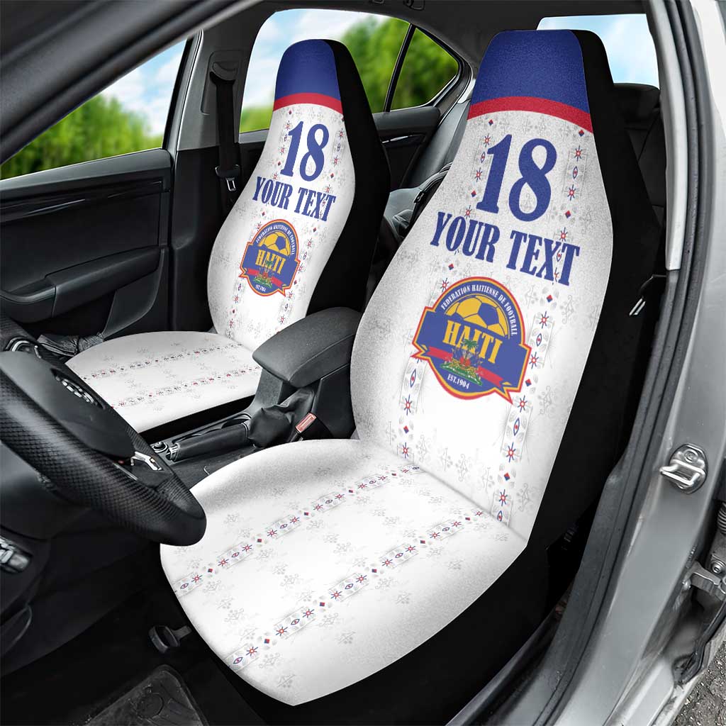 Custom Afro-Haitians Football Pride Car Seat Cover Les Grenadiers Veve Vodou White Version - African Pride