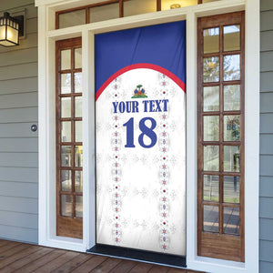 Custom Afro-Haitians Football Pride Door Cover Les Grenadiers Veve Vodou White Version