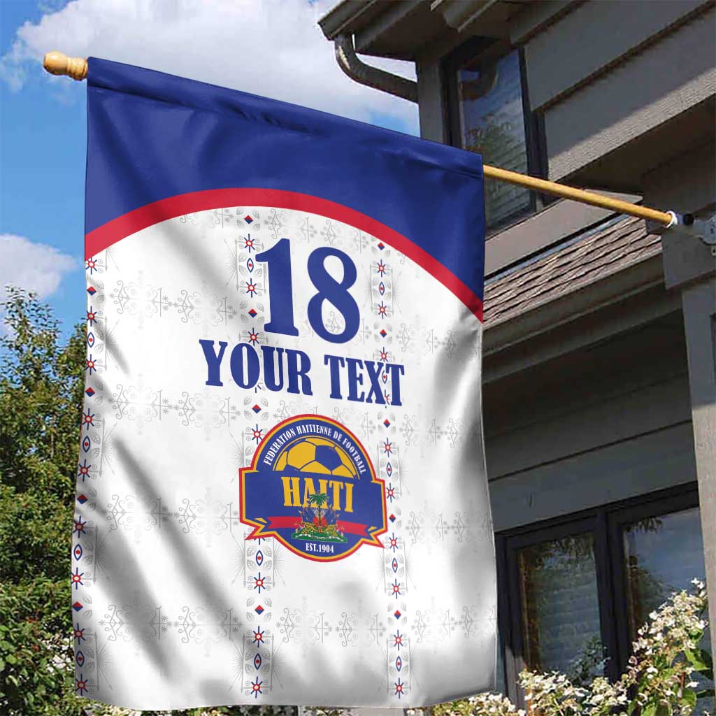 Custom Afro-Haitians Football Pride Garden Flag Les Grenadiers Veve Vodou White Version - African Pride