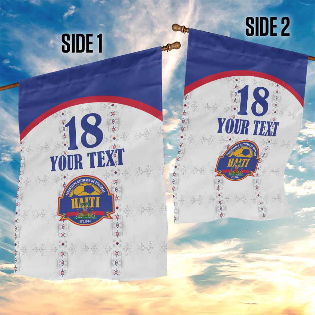 Custom Afro-Haitians Football Pride Garden Flag Les Grenadiers Veve Vodou White Version - African Pride