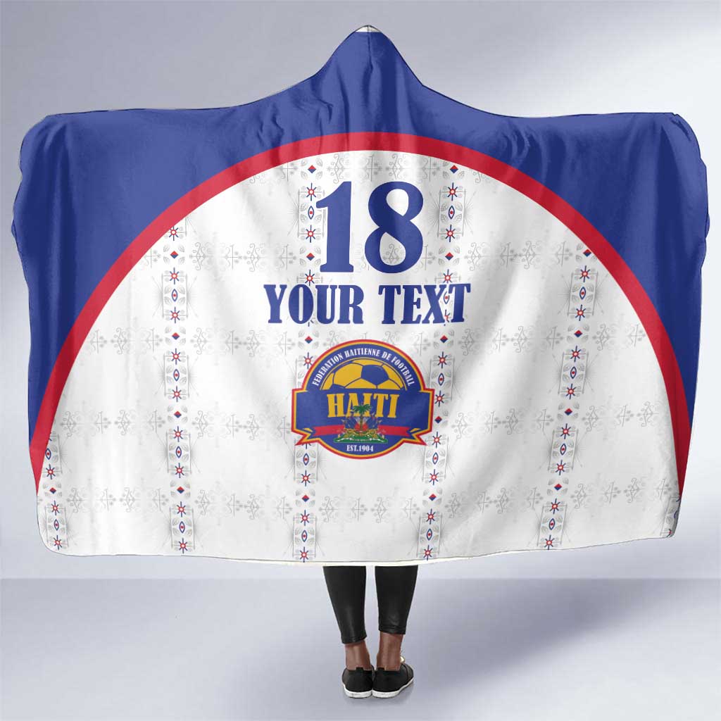 Custom Afro-Haitians Football Pride Hooded Blanket Les Grenadiers Veve Vodou White Version - African Pride