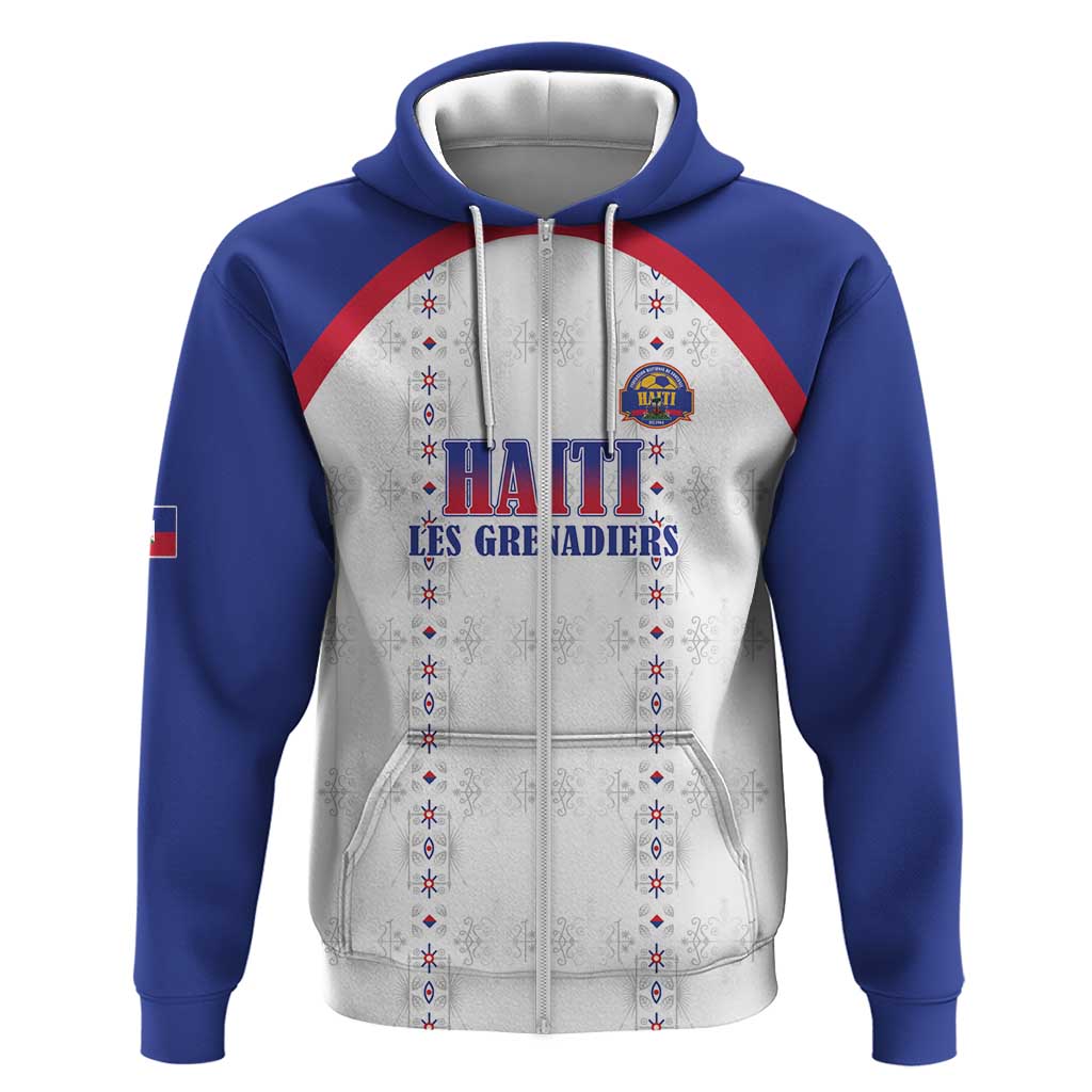 Custom Afro-Haitians Football Pride Hoodie Les Grenadiers Veve Vodou White Version - African Pride
