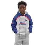 Custom Afro-Haitians Football Pride Kid Hoodie Les Grenadiers Veve Vodou White Version - African Pride