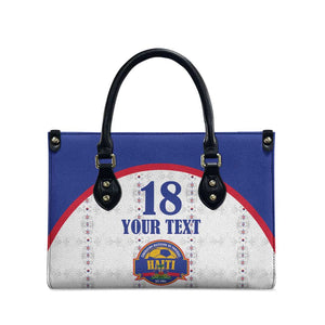 Custom Afro-Haitians Football Pride Leather Bag Les Grenadiers Veve Vodou White Version