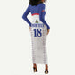 Custom Afro-Haitians Football Pride Long Sleeve Bodycon Dress Les Grenadiers Veve Vodou White Version - African Pride