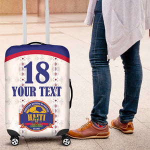 Custom Afro-Haitians Football Pride Luggage Cover Les Grenadiers Veve Vodou White Version - African Pride