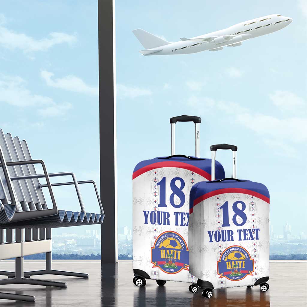 Custom Afro-Haitians Football Pride Luggage Cover Les Grenadiers Veve Vodou White Version - African Pride