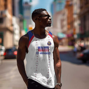 Custom Afro-Haitians Football Pride Men Tank Top Les Grenadiers Veve Vodou White Version - African Pride
