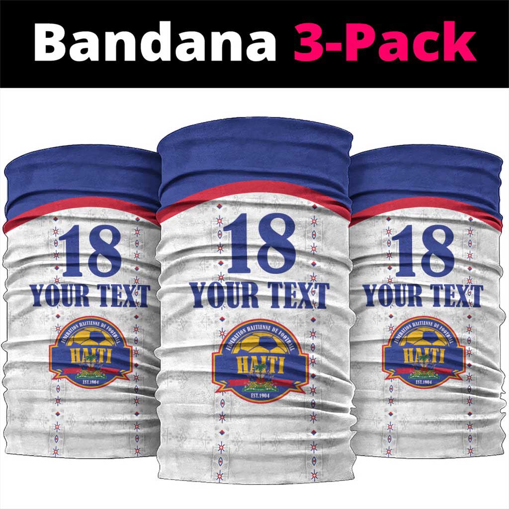 Custom Afro-Haitians Football Pride Neck Gaiter Les Grenadiers Veve Vodou White Version - African Pride