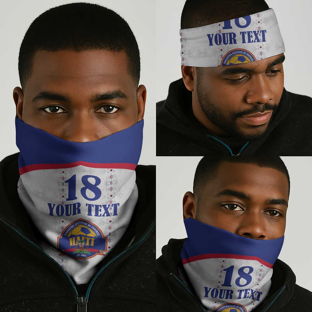 Custom Afro-Haitians Football Pride Neck Gaiter Les Grenadiers Veve Vodou White Version - African Pride