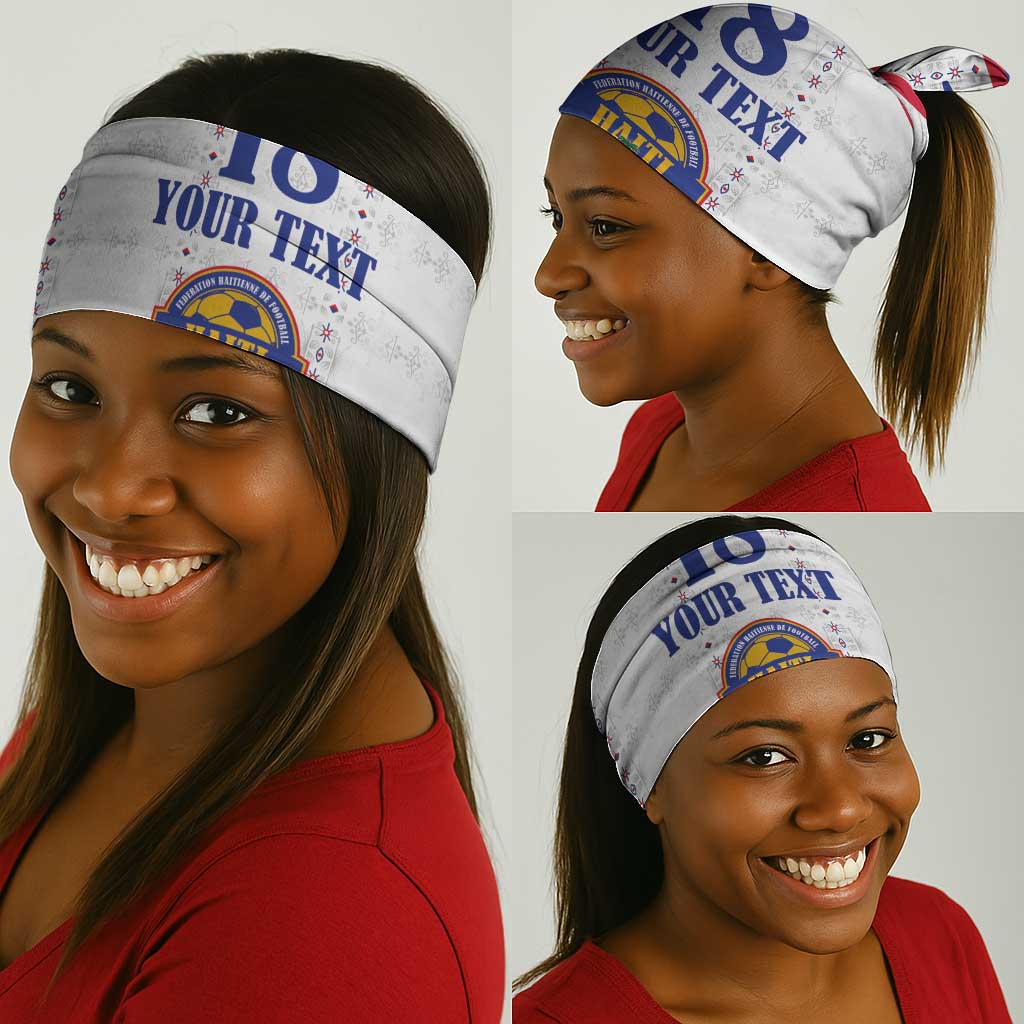 Custom Afro-Haitians Football Pride Neck Gaiter Les Grenadiers Veve Vodou White Version - African Pride