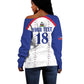 Custom Afro-Haitians Football Pride Off Shoulder Sweater Les Grenadiers Veve Vodou White Version - African Pride