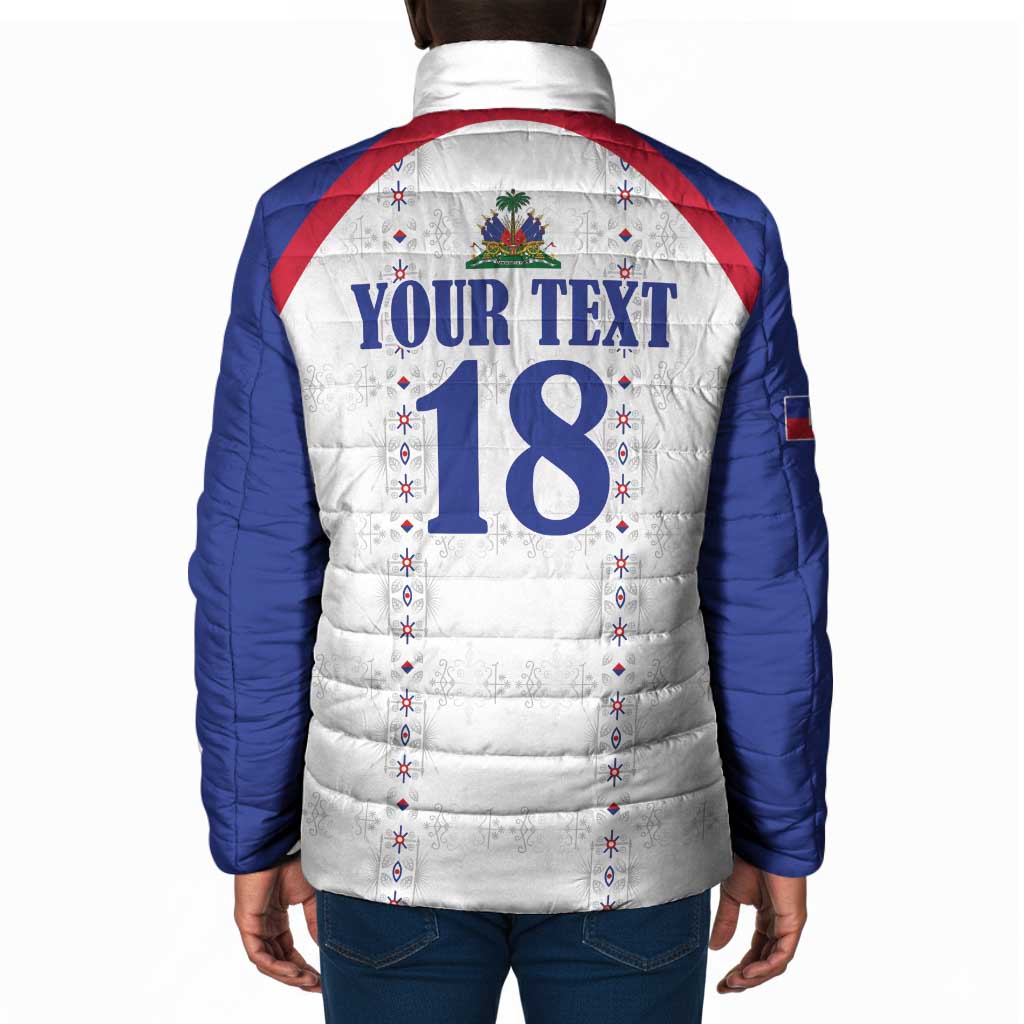 Custom Afro-Haitians Football Pride Padded Jacket Les Grenadiers Veve Vodou White Version