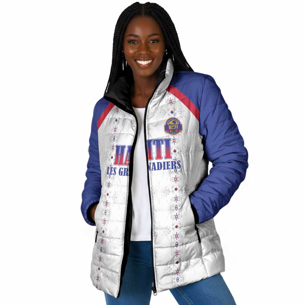 Custom Afro-Haitians Football Pride Padded Jacket Les Grenadiers Veve Vodou White Version