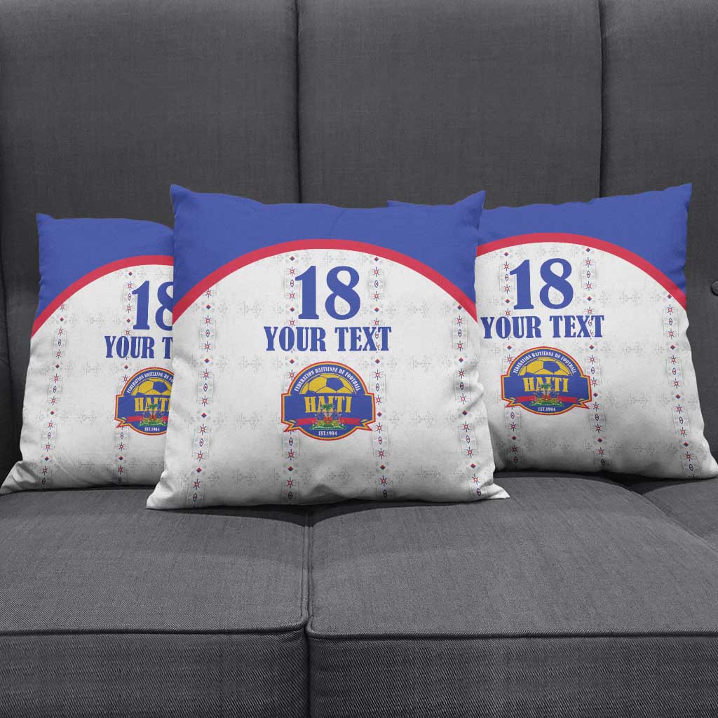 Custom Afro-Haitians Football Pride Pillow Cover Les Grenadiers Veve Vodou White Version
