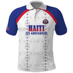 Custom Afro-Haitians Football Pride Polo Shirt Les Grenadiers Veve Vodou White Version - African Pride