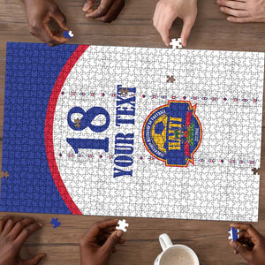 Custom Afro-Haitians Football Pride Puzzle Les Grenadiers Veve Vodou White Version