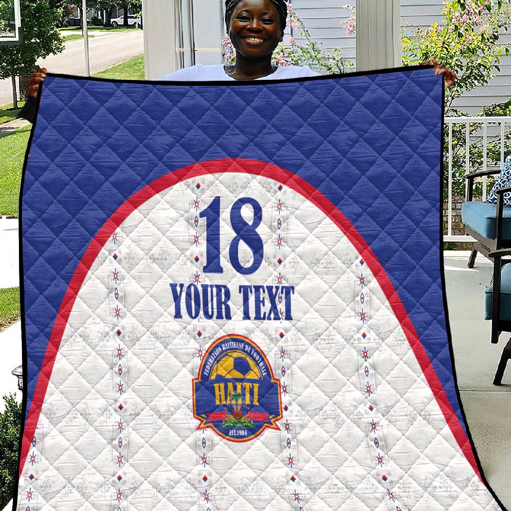 Custom Afro-Haitians Football Pride Quilt Les Grenadiers Veve Vodou White Version - African Pride