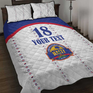 Custom Afro-Haitians Football Pride Quilt Bed Set Les Grenadiers Veve Vodou White Version - African Pride