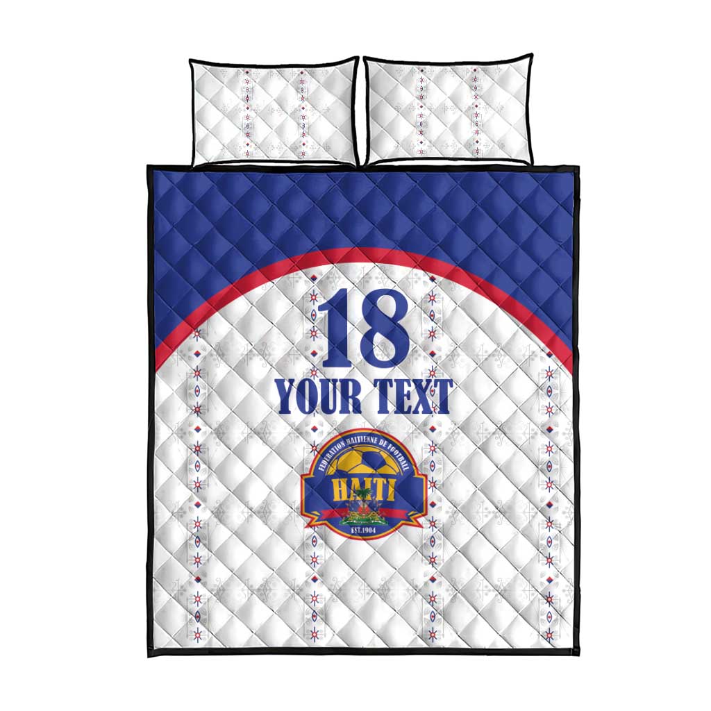 Custom Afro-Haitians Football Pride Quilt Bed Set Les Grenadiers Veve Vodou White Version - African Pride