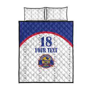 Custom Afro-Haitians Football Pride Quilt Bed Set Les Grenadiers Veve Vodou White Version - African Pride
