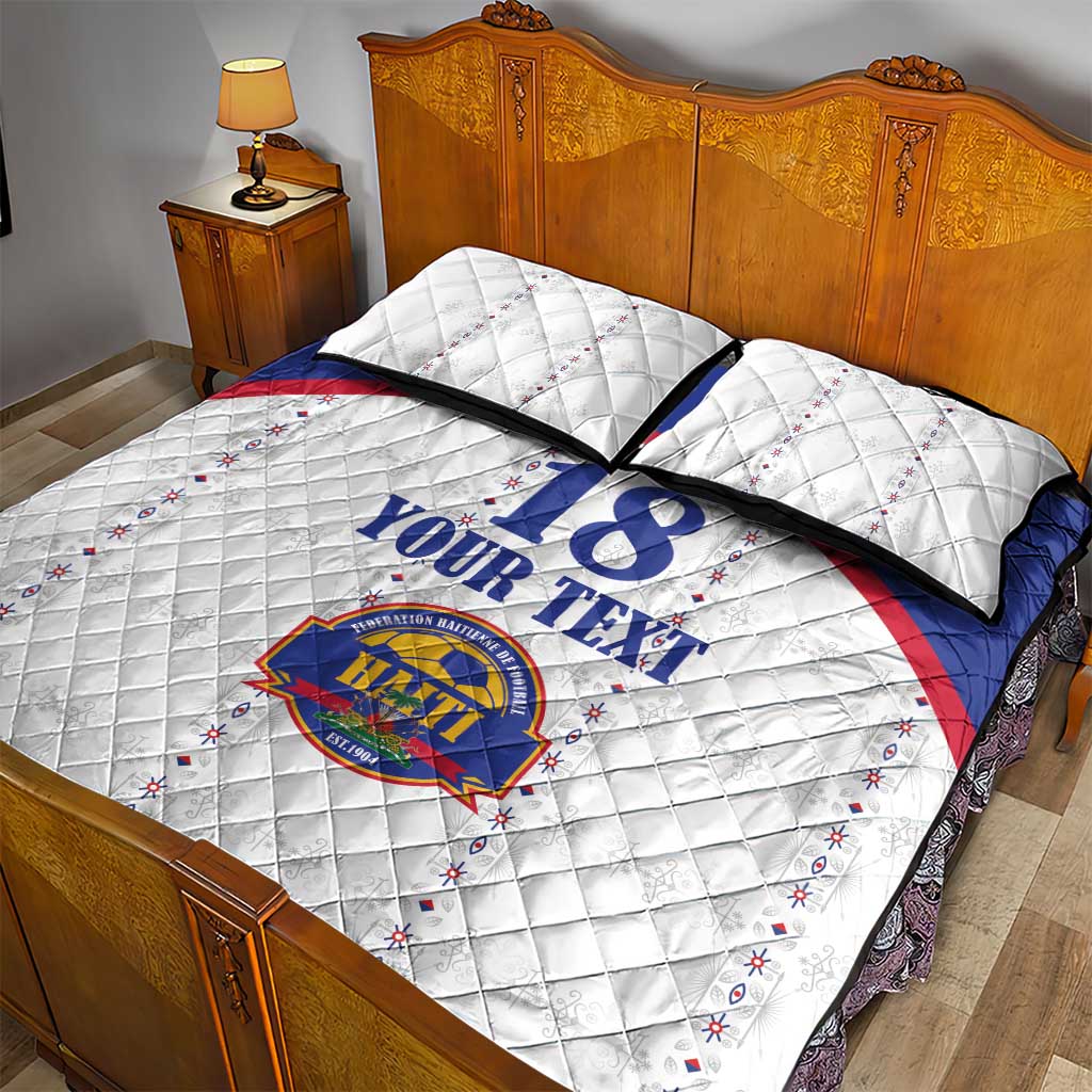 Custom Afro-Haitians Football Pride Quilt Bed Set Les Grenadiers Veve Vodou White Version - African Pride