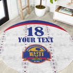Custom Afro-Haitians Football Pride Round Carpet Les Grenadiers Veve Vodou White Version - African Pride