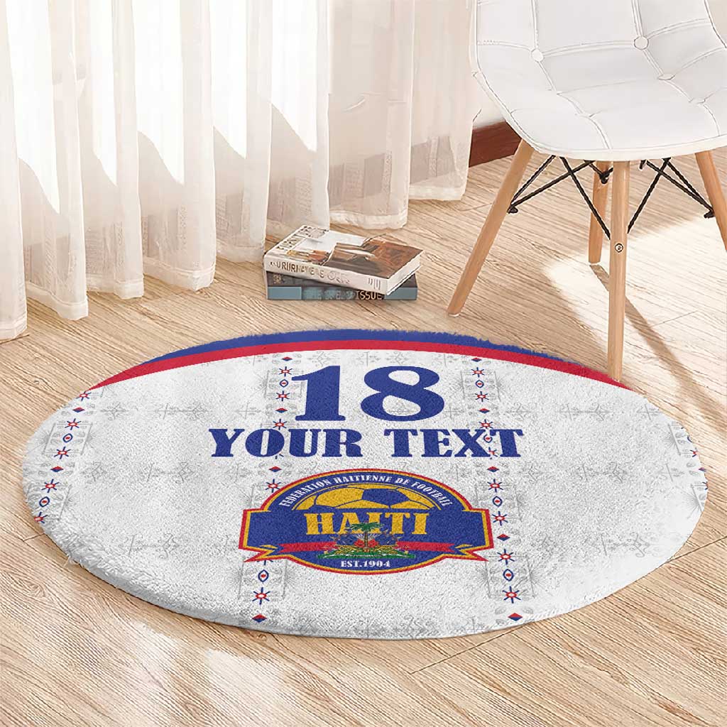 Custom Afro-Haitians Football Pride Round Carpet Les Grenadiers Veve Vodou White Version - African Pride