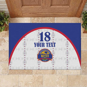 Custom Afro-Haitians Football Pride Rubber Doormat Les Grenadiers Veve Vodou White Version - African Pride