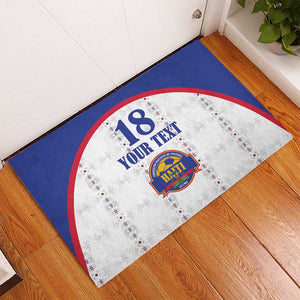 Custom Afro-Haitians Football Pride Rubber Doormat Les Grenadiers Veve Vodou White Version - African Pride