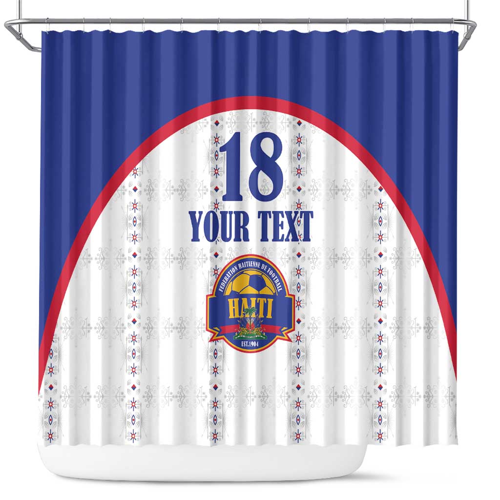 Custom Afro-Haitians Football Pride Shower Curtain Les Grenadiers Veve Vodou White Version - African Pride