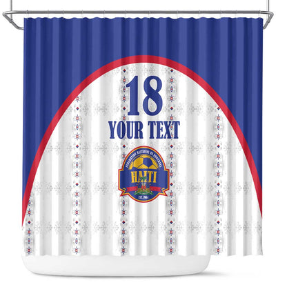 Custom Afro-Haitians Football Pride Shower Curtain Les Grenadiers Veve Vodou White Version - African Pride