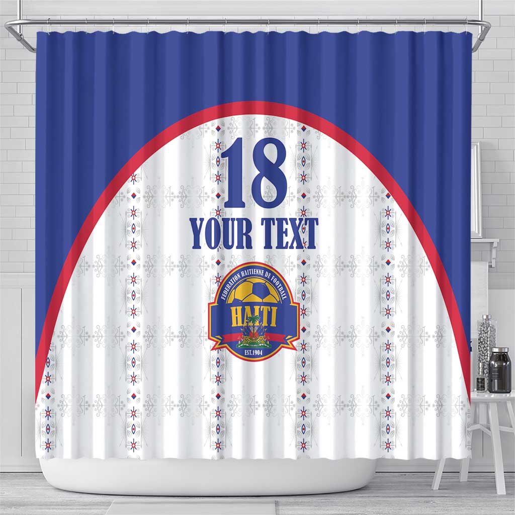Custom Afro-Haitians Football Pride Shower Curtain Les Grenadiers Veve Vodou White Version - African Pride