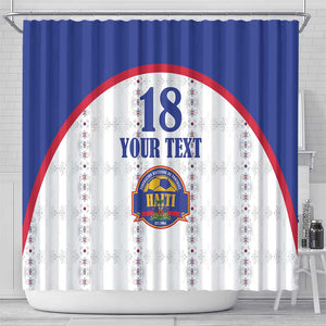 Custom Afro-Haitians Football Pride Shower Curtain Les Grenadiers Veve Vodou White Version - African Pride