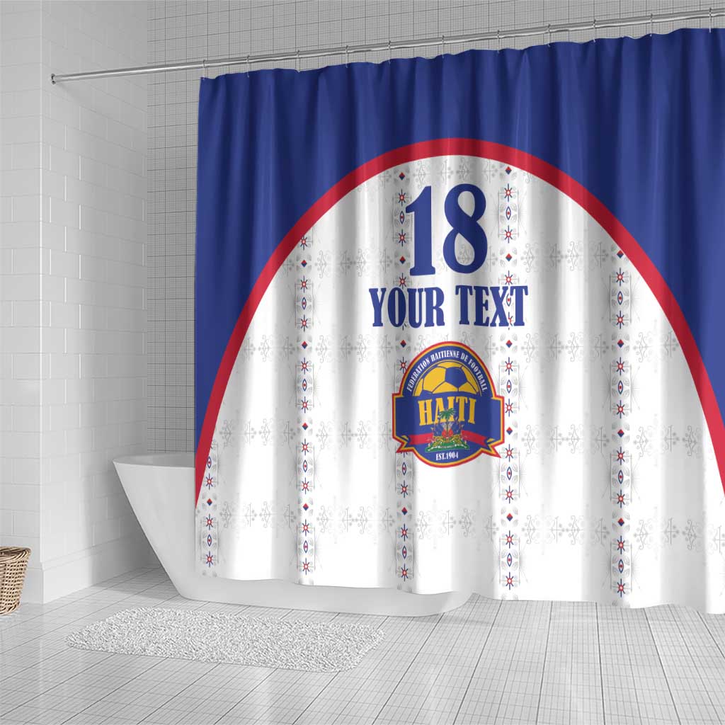 Custom Afro-Haitians Football Pride Shower Curtain Les Grenadiers Veve Vodou White Version - African Pride