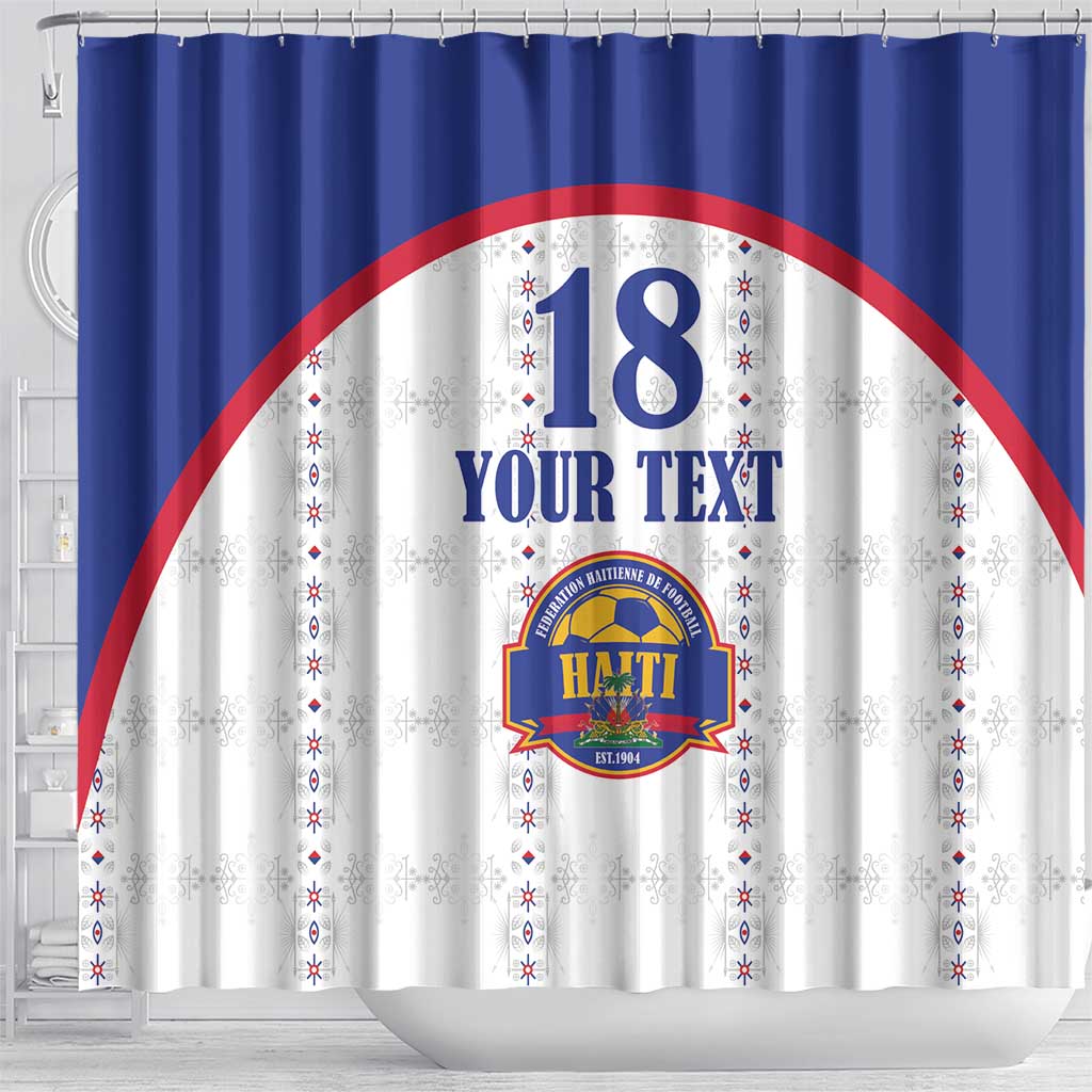 Custom Afro-Haitians Football Pride Shower Curtain Les Grenadiers Veve Vodou White Version - African Pride